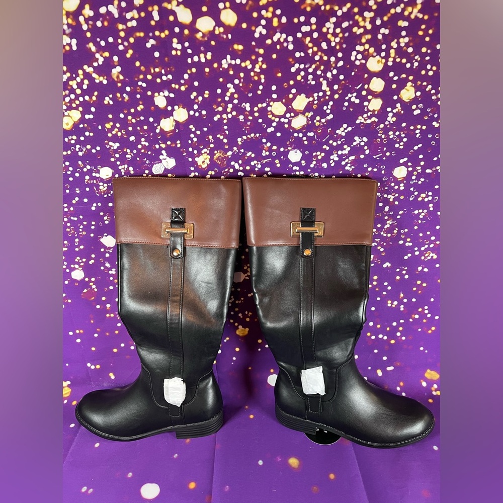 Karen Scott Black and Brown Over the Knee Boots